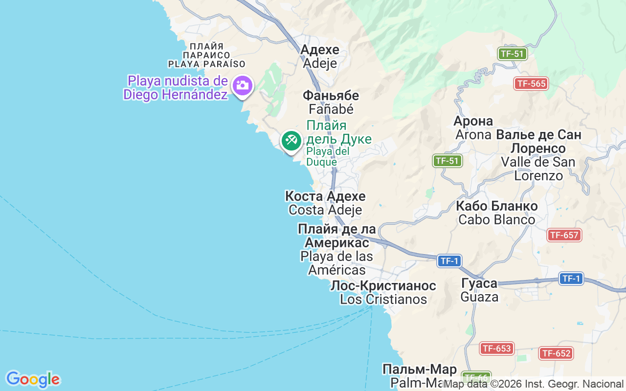 Местоположение Моторная лодка: Club Náutico Puerto Colón De Adeje, Коста Адехе