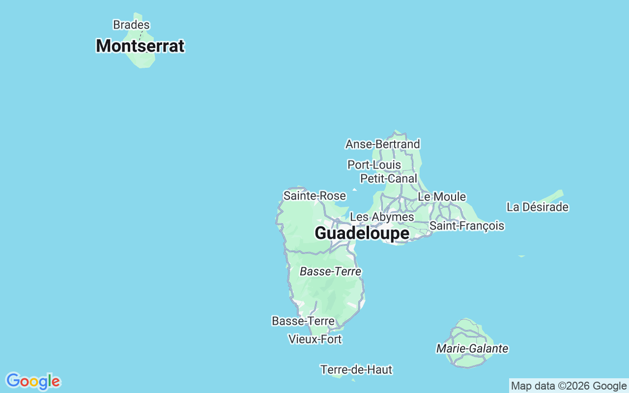 De locatie van RIB: Sainte-Rose, Guadeloupe