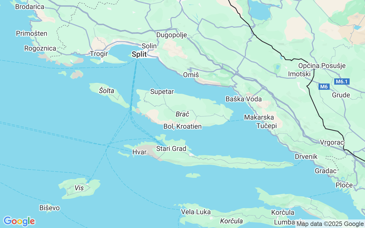 Plats för Guletbåt: Split, Brač