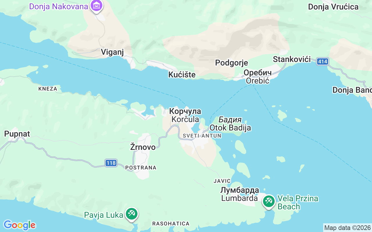 Местоположение RIB (надувная моторная лодка): Aci Marina Korčula, Корчула