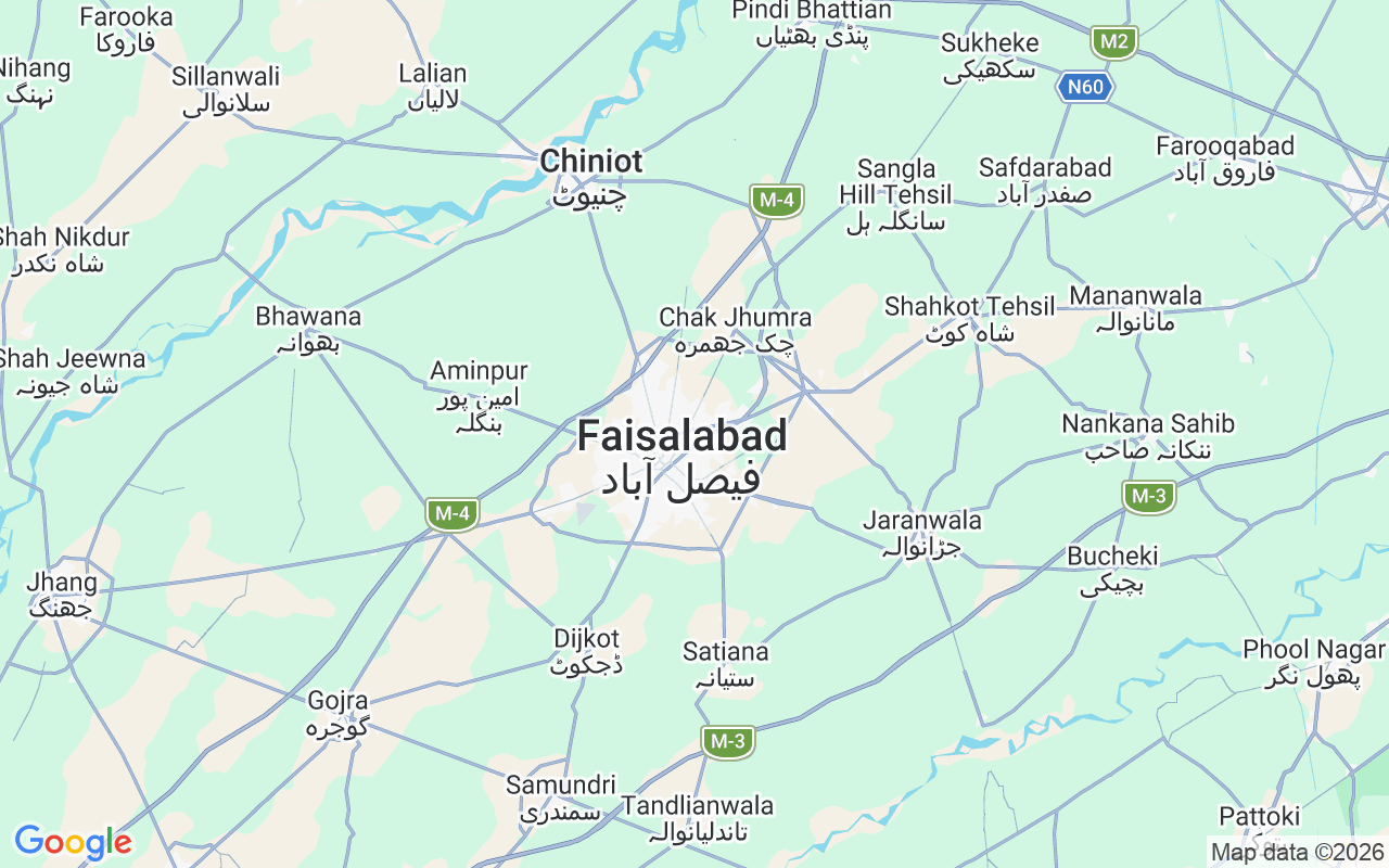 De locatie van Motorboot: Faisalabad, Pakistan
