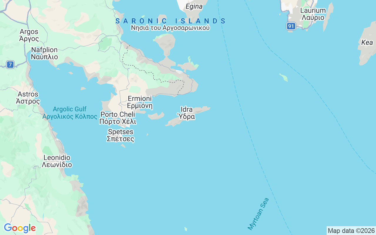Location of the RIB: Hydra Port, Hydra