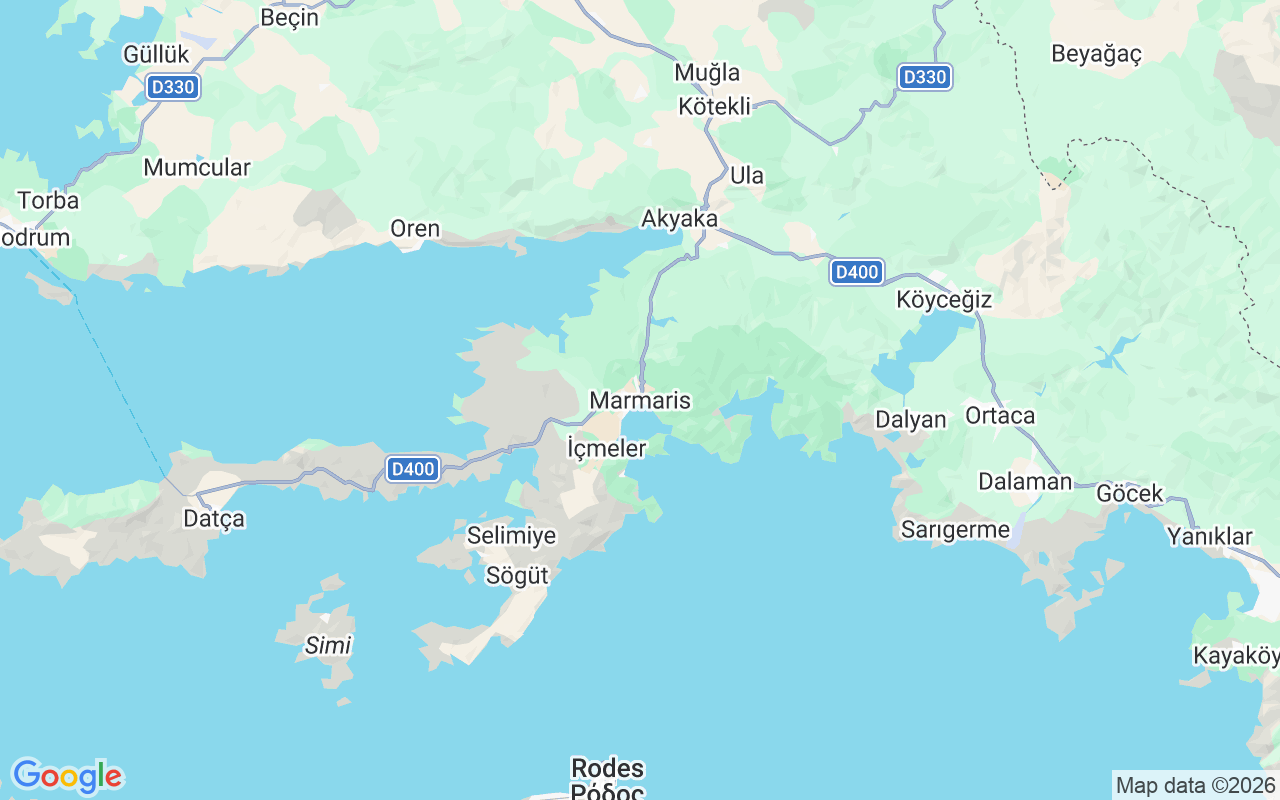 Localização do(a) Escuna: Fethi̇ye, Marmaris