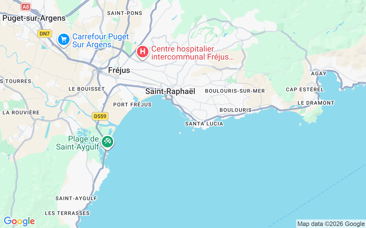 De locatie van RIB: Port Santa Lucia, 83700 Saint-Raphaël