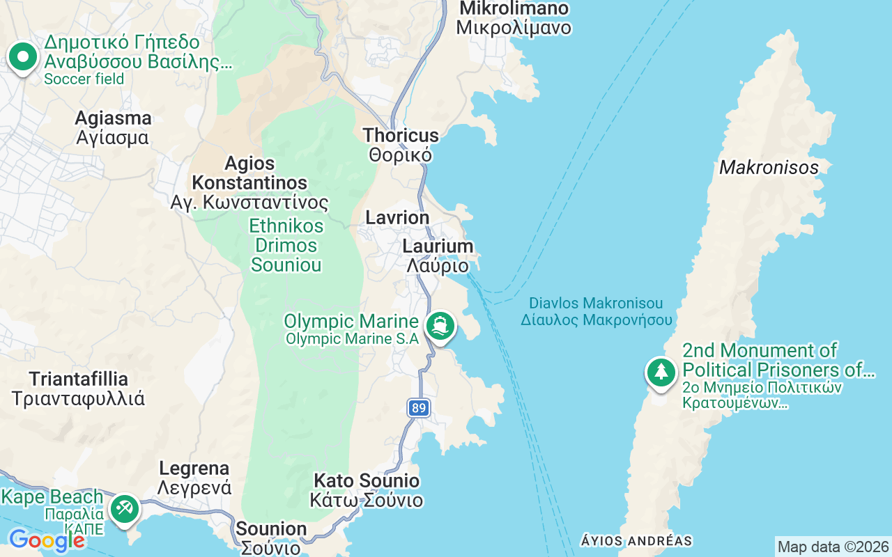 Location of the Catamaran: Lavrio Port, Athens