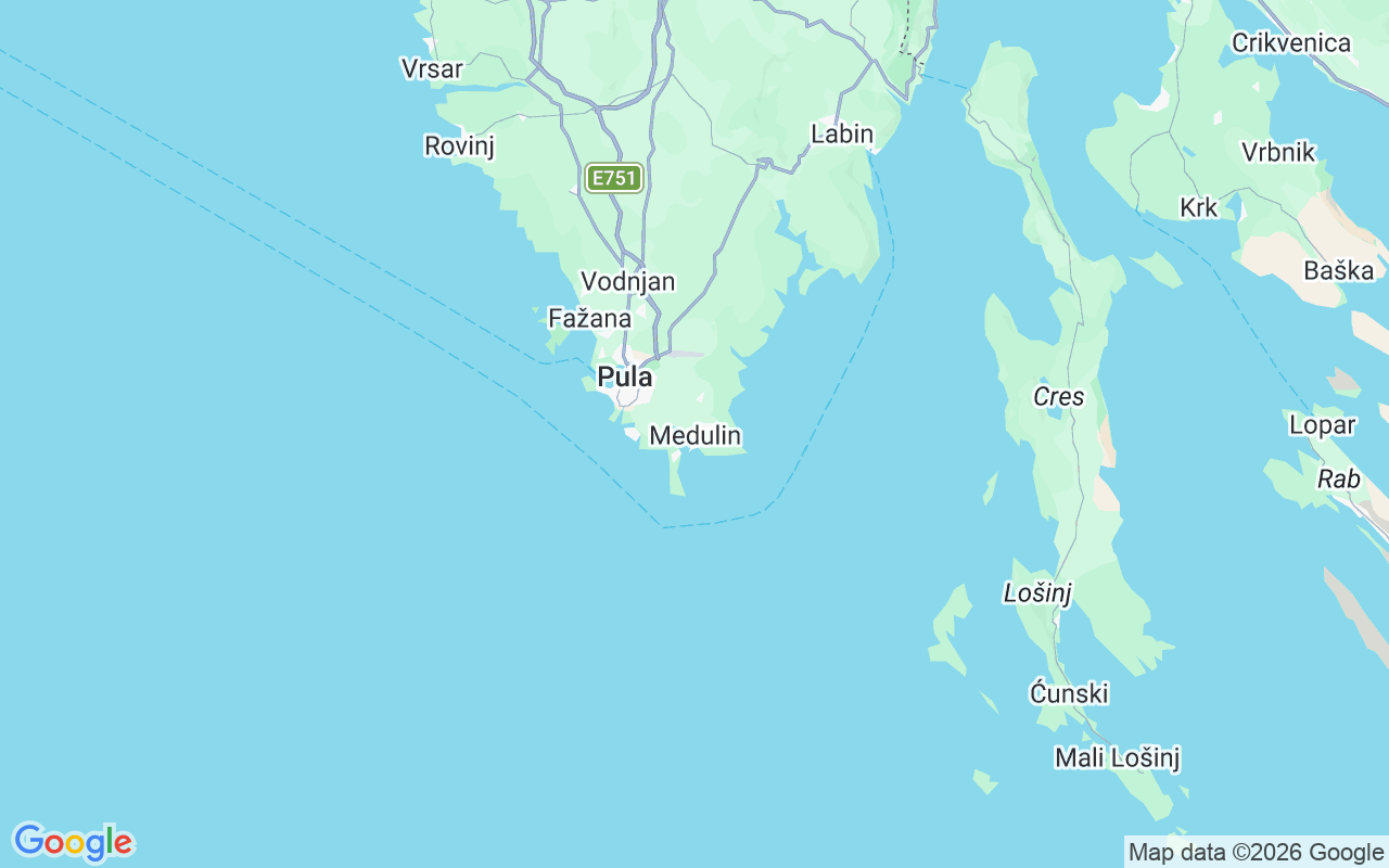 De locatie van RIB: Buža, Medulin