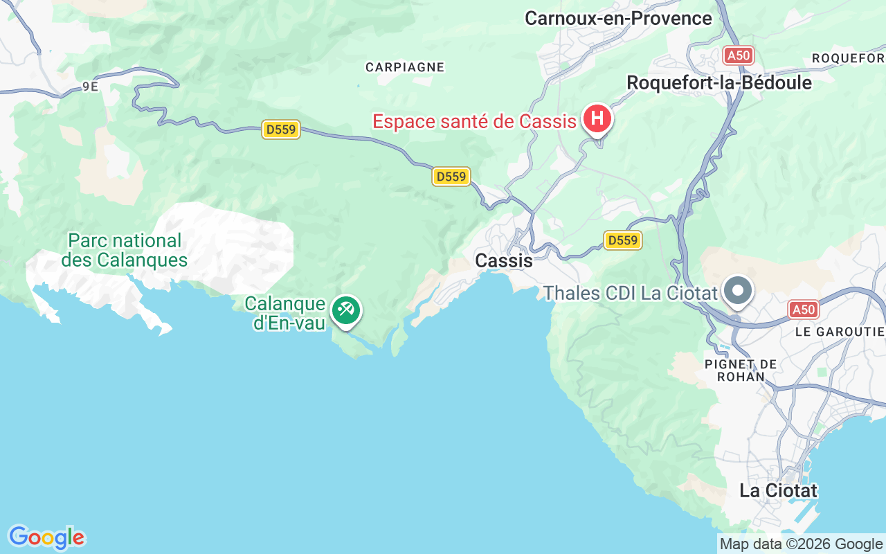 Plats för Segelbåt: 13260 Cassis, Frankrike
