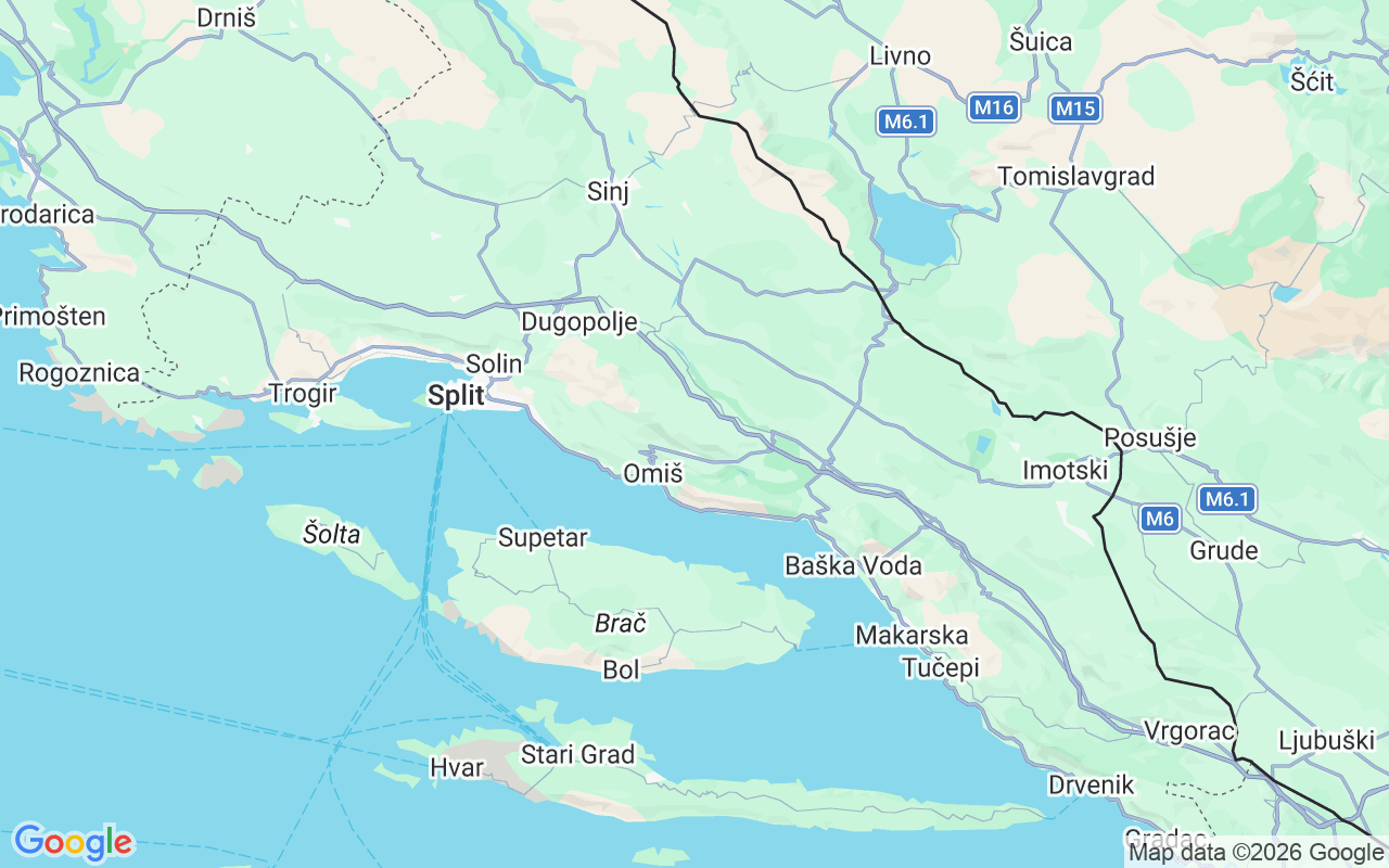Emplacement du Semi-rigide: Duće Luka, Grad Omiš