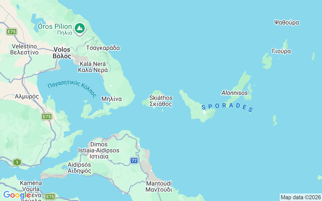 Plats för RIB-båt: Vromolimnos, Skiathos