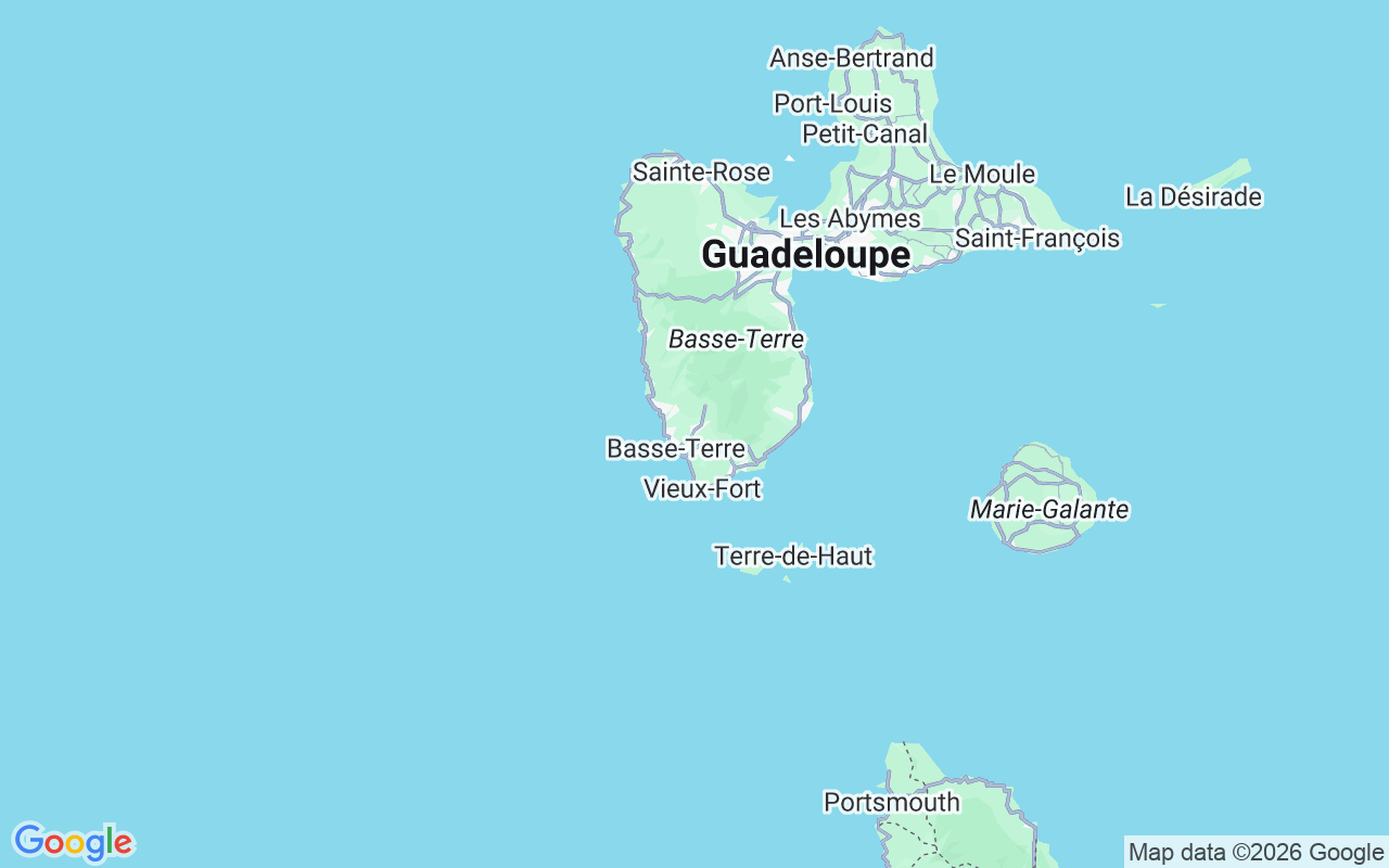 De locatie van RIB: Rivière Sens, Les Saintes, Basse Terre, Deshaie, Basse-Terre