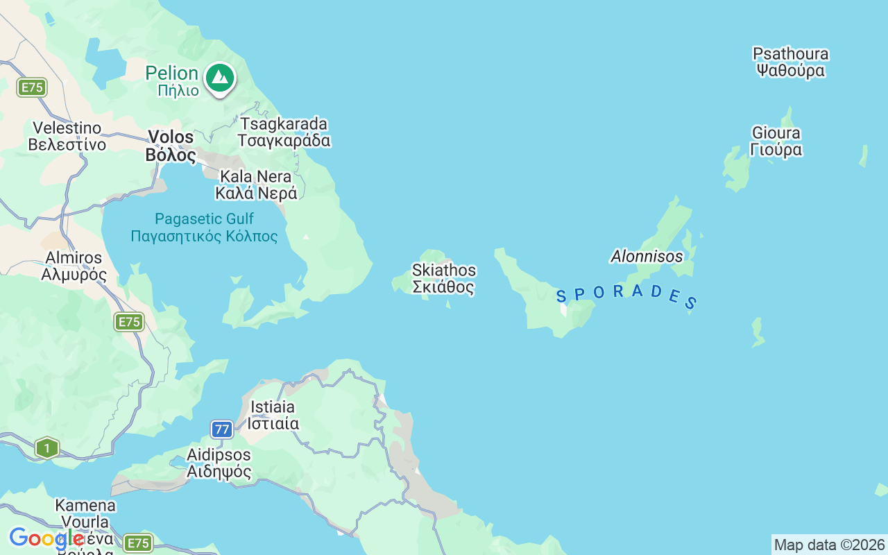 Location of the RIB: Vromolimnos Beach, Skiathos