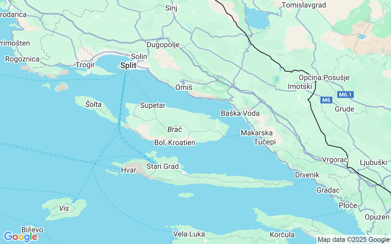Plats för RIB-båt: Pučišća, Kroatien