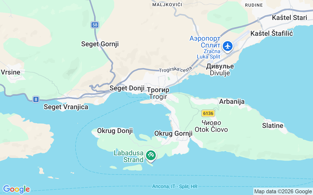 Местоположение Парусная лодка: Aci Marina Trogir, Трогир