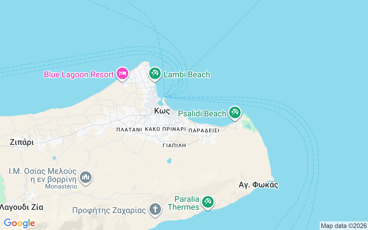 Localização do(a) Escuna: Cós, Grécia