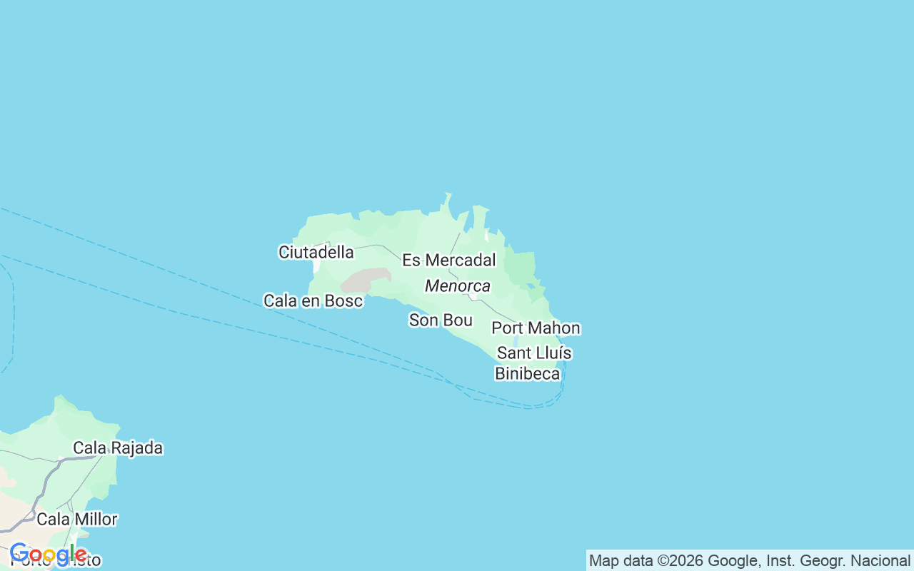 Emplacement du Bateau sans permis : Calan Forcat, Ciutadella, Minorque