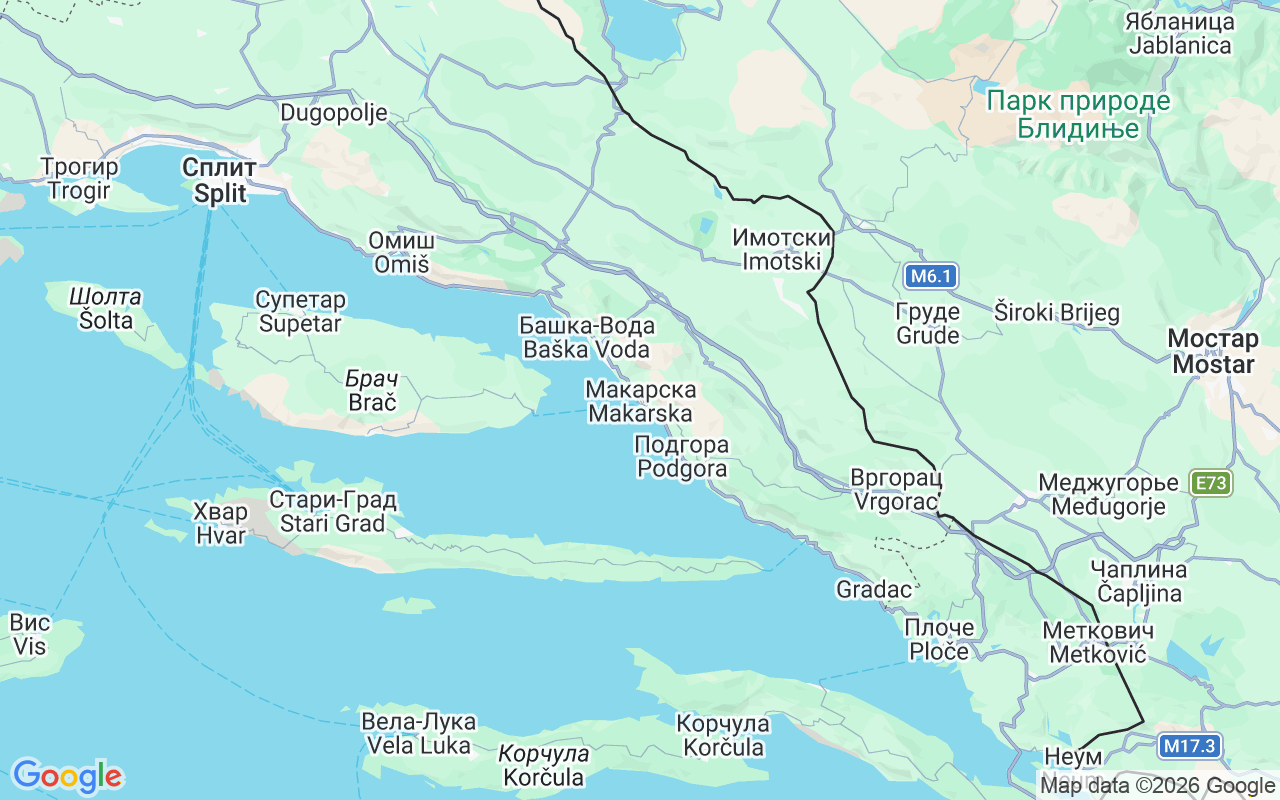 Местоположение Моторная лодка: Makarska, 21300