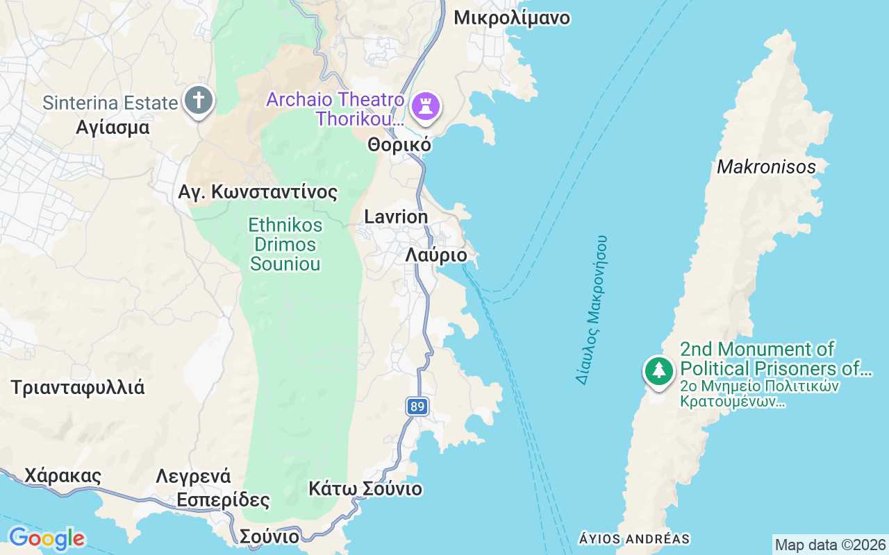 Localização do(a) Catamarã: Laurium, Grécia