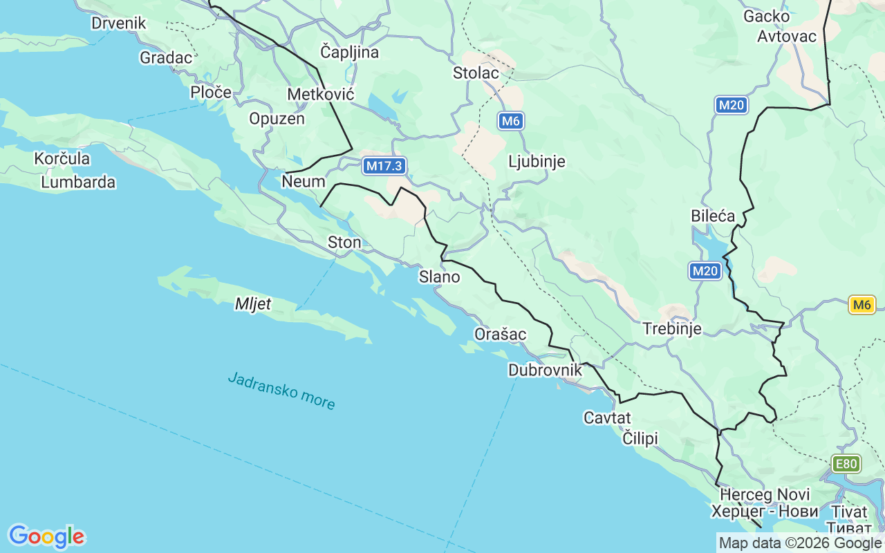 De locatie van RIB: Slano, Kroatië