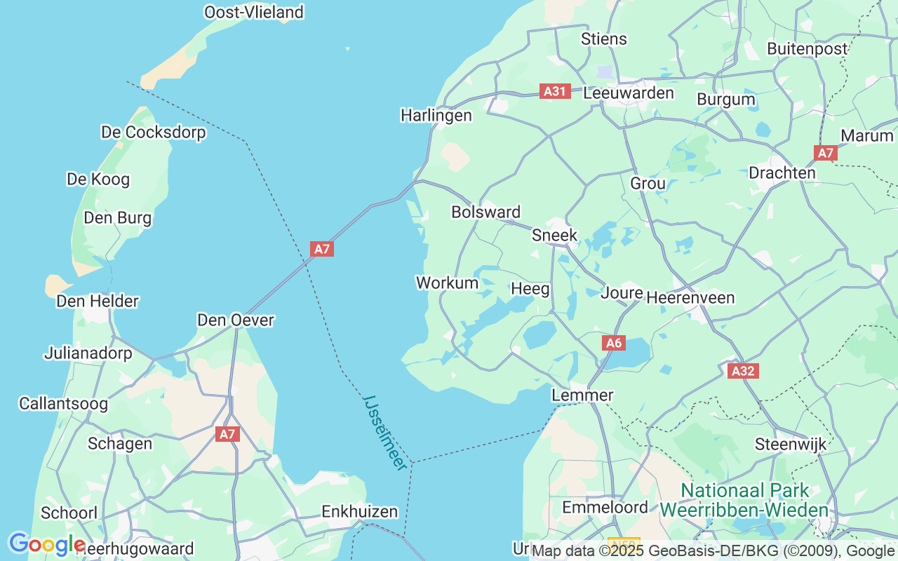 De locatie van Zeilboot: Nijhuizum, Workum