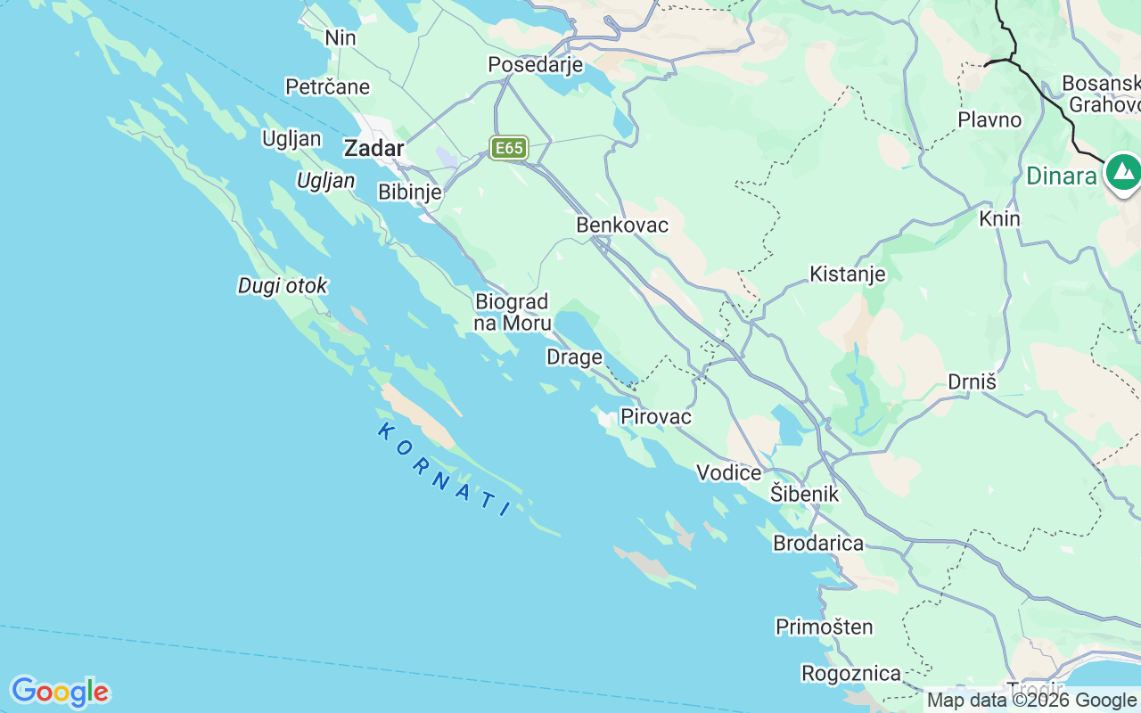 De locatie van RIB: Pakostane, Pakoštane