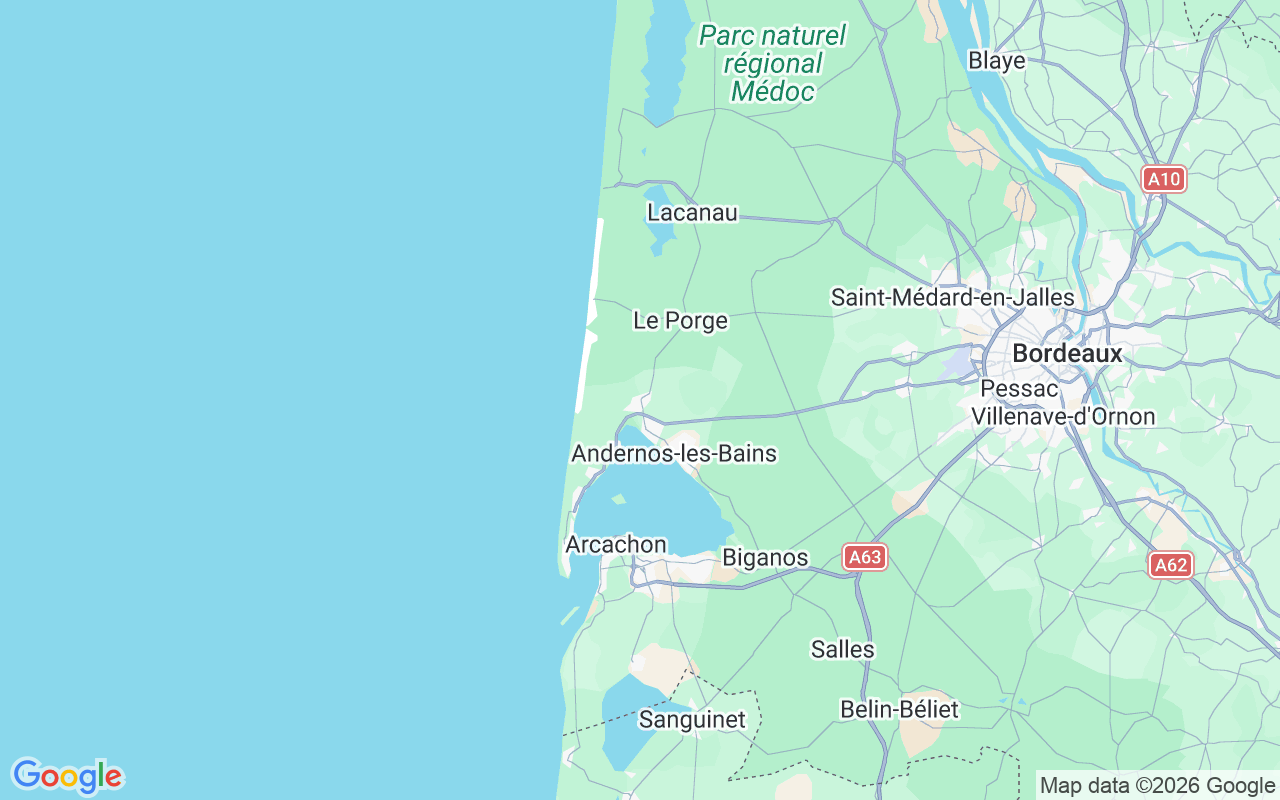 Emplacement du Semi-rigide: Piraillan, Lège-Cap-Ferret