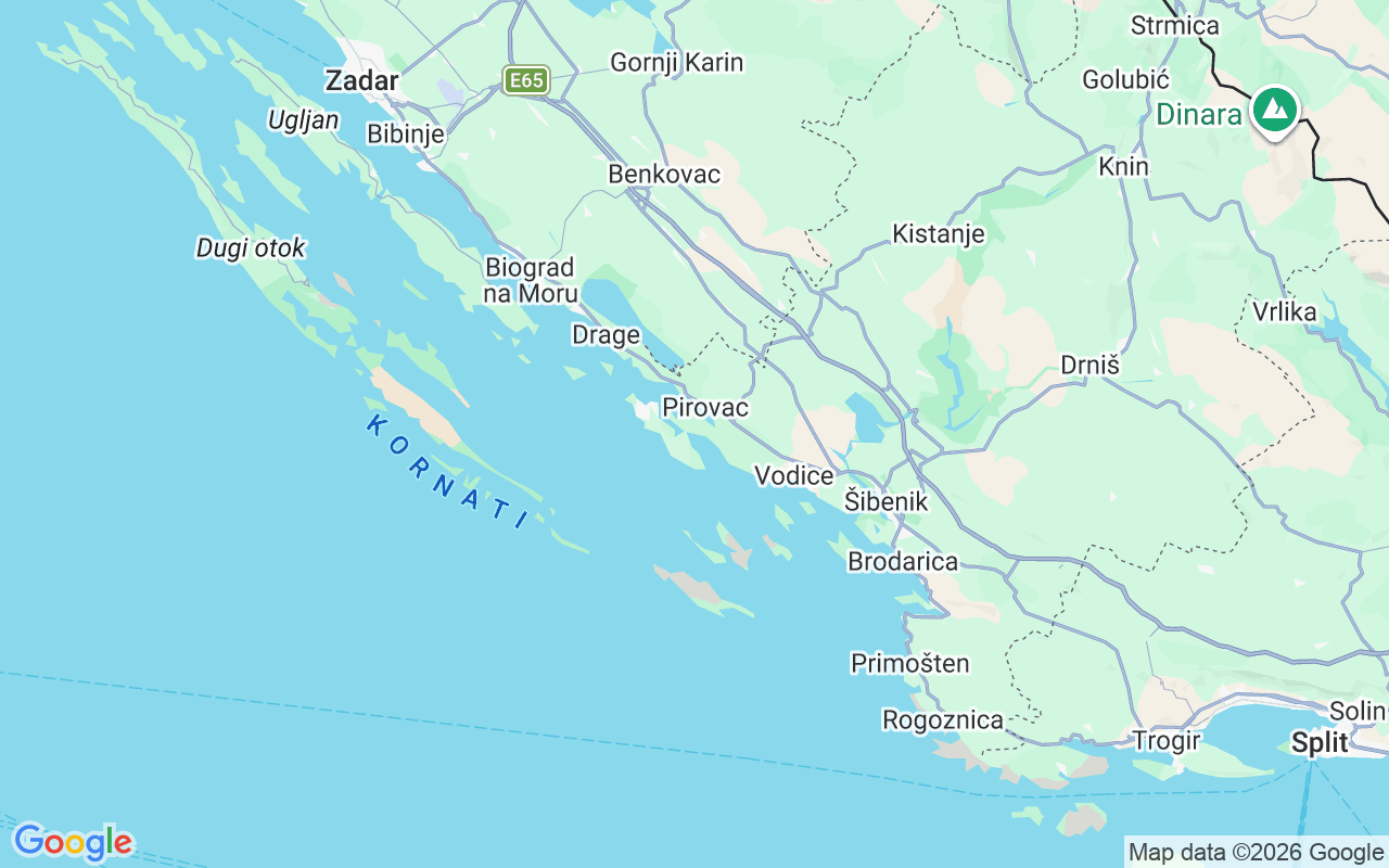 Localização do(a) Semi Rígido: Tisno, Općina Tisno
