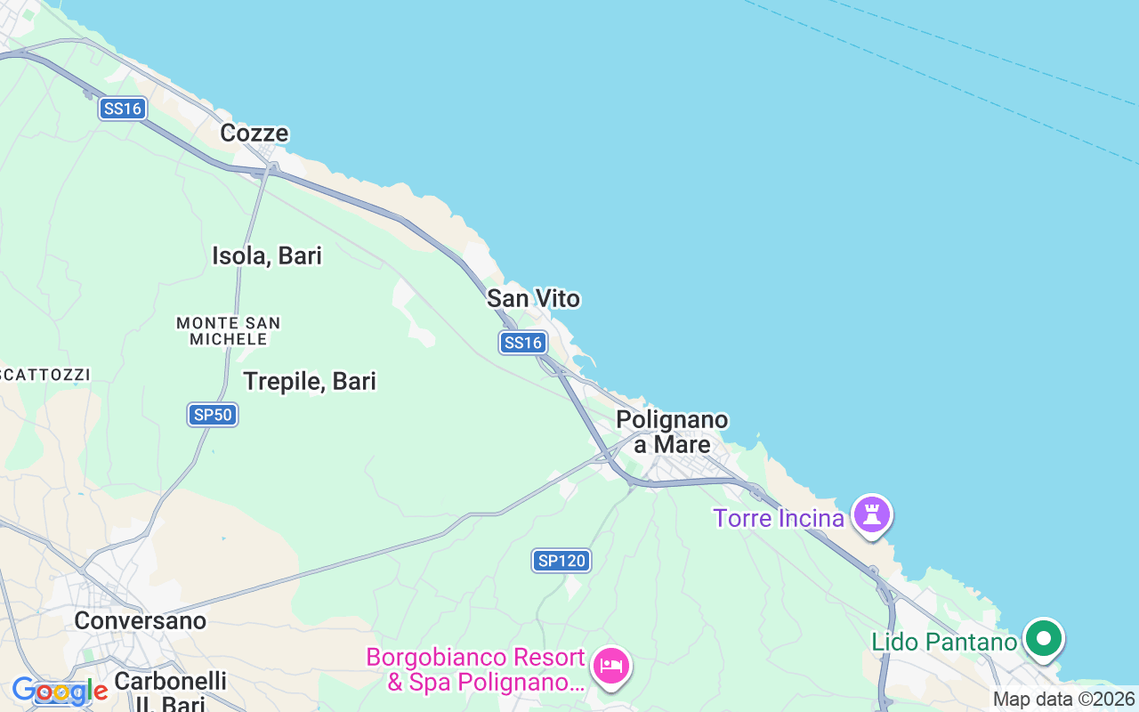 De locatie van Motorboot: Jachthaven Calaponte, 70044 Polignano A Mare