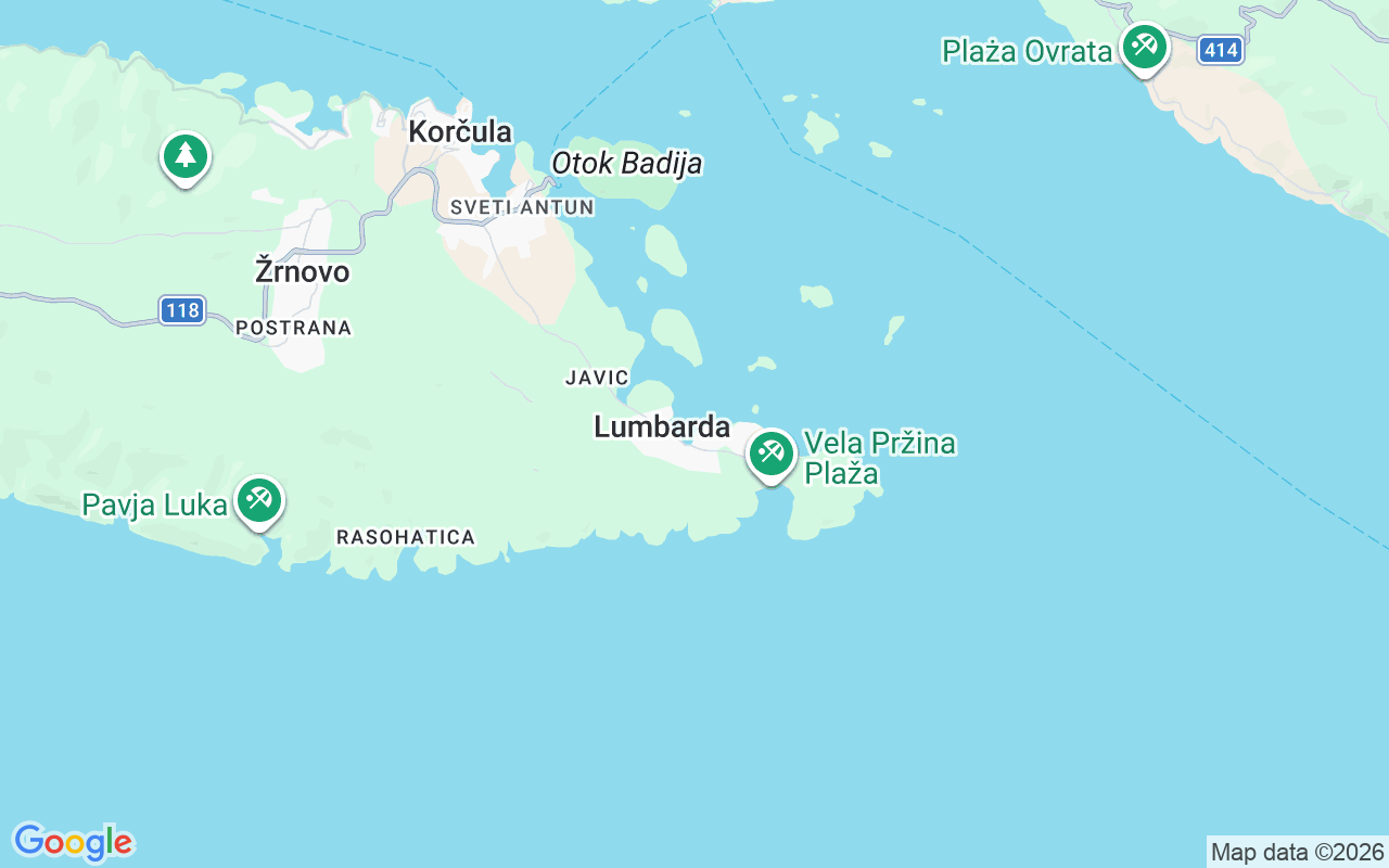 Location of the RIB: Lumbarda Marina, Lumbarda