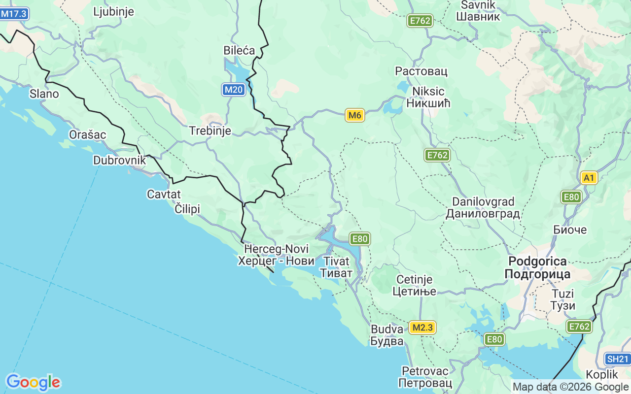 Localização do(a) Lancha: Vrata Od Mora, Kotor