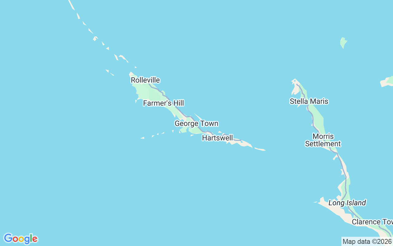 Emplacement du Catamaran: Cat Island, Bahamas, Port Howe, George Town