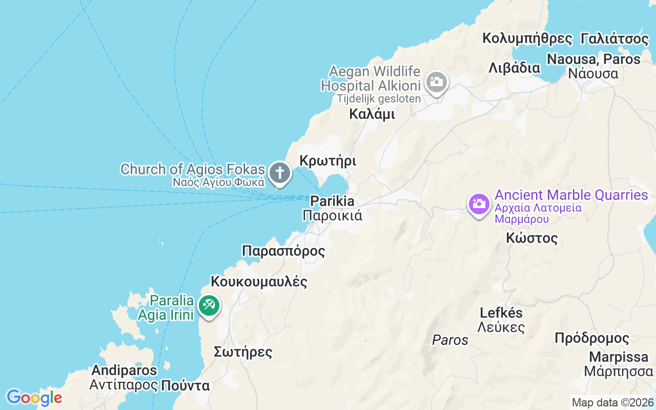 De locatie van Gulet: Port Paroikia, Parikia 844 00