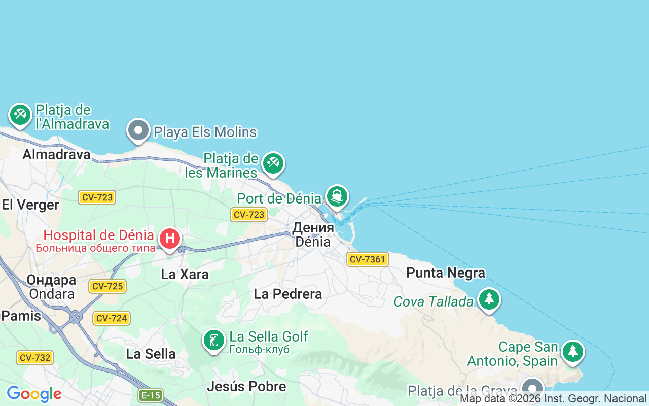 Местоположение Моторная лодка: Marina El Portet De Denia, Дения