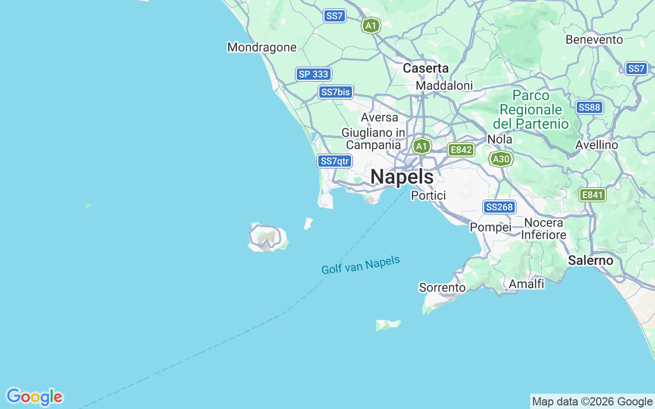 De locatie van RIB: Casevecchie, 80070 Bacoli