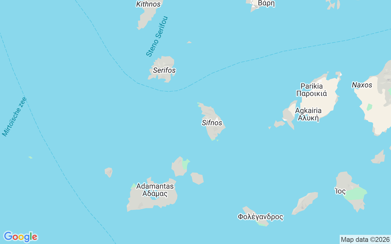 De locatie van RIB: Platis Gialos Marina, Sifnos