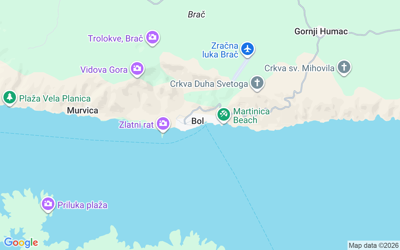 Emplacement du Semi-rigide: Bol Harbour, Bol