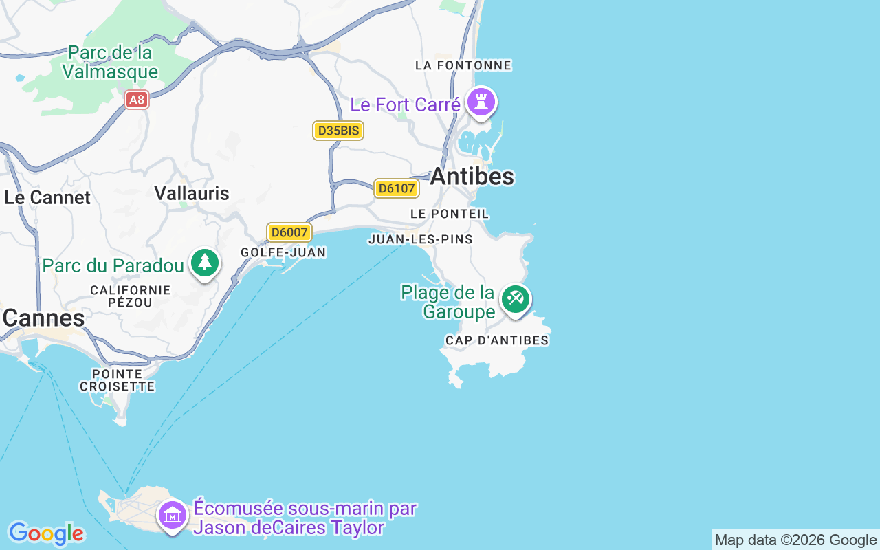 De locatie van RIB: Port Gallice, Antibes