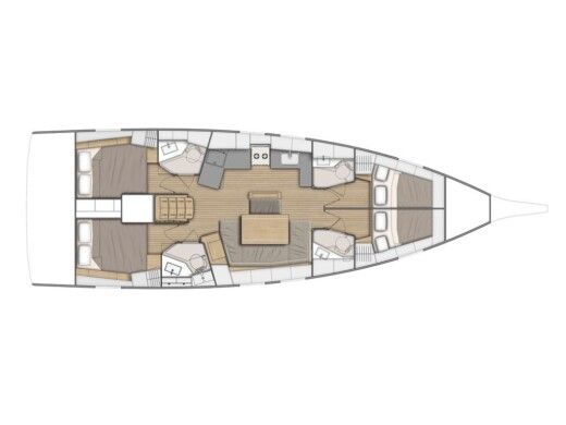 Sailboat  Oceanis 46.1 Boot Grundriss