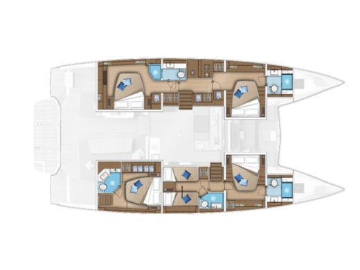 Catamaran  Lagoon 55 Boat layout