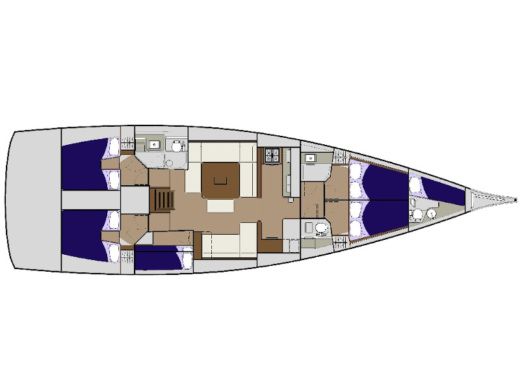 Sailboat Dufour Dufour 56 Exclusive Boot Grundriss