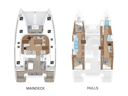 Catamaran  Lagoon 46  boat plan
