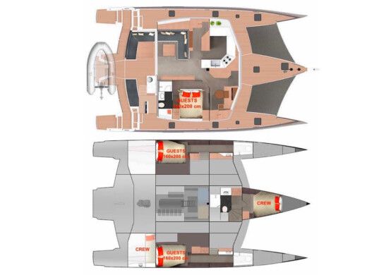 Sailboat NEEL Trimaran NEEL 51 Boot Grundriss