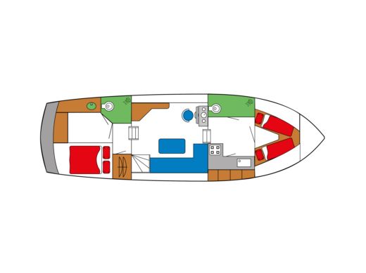 Houseboat Pikmeer 1100 Boat layout
