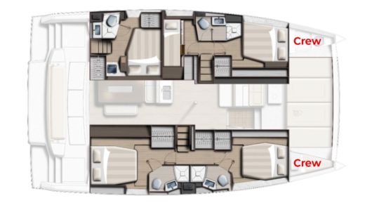 Catamaran Bali - Catana 4.6 Plattegrond van de boot