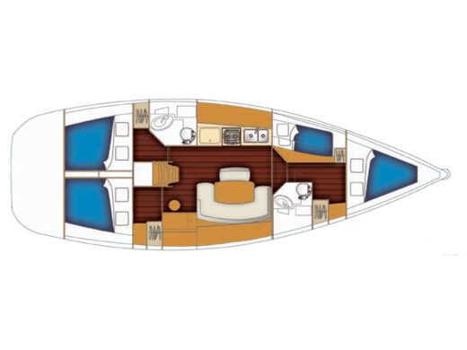 Sailboat BENETEAU CYCLADES 43.4 Boat layout