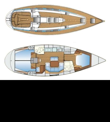 Sailboat Bavaria 42 Boot Grundriss