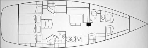 Sailboat Yacht 2000 Fast Cruiser 42' Boat layout