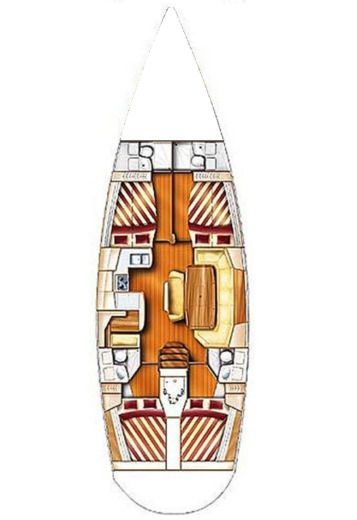 Sailboat Dufour Gib Sea 51 Boat layout