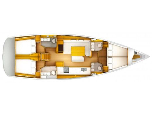 Sailboat Jeanneau Sun Odyssey 519 - 4 cabins Plan du bateau