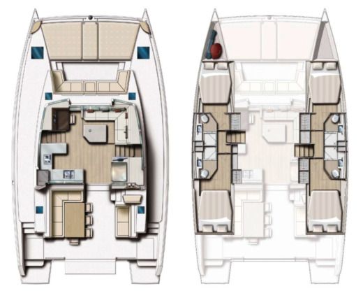 Catamaran Bali 4.5 Boat layout