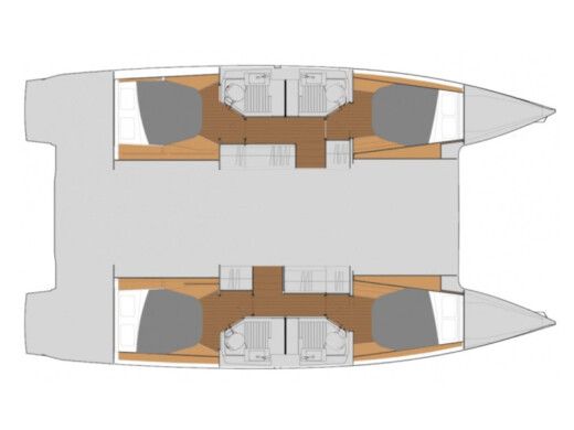Catamaran Fountaine Pajot Astréa 42 Planimetria della barca